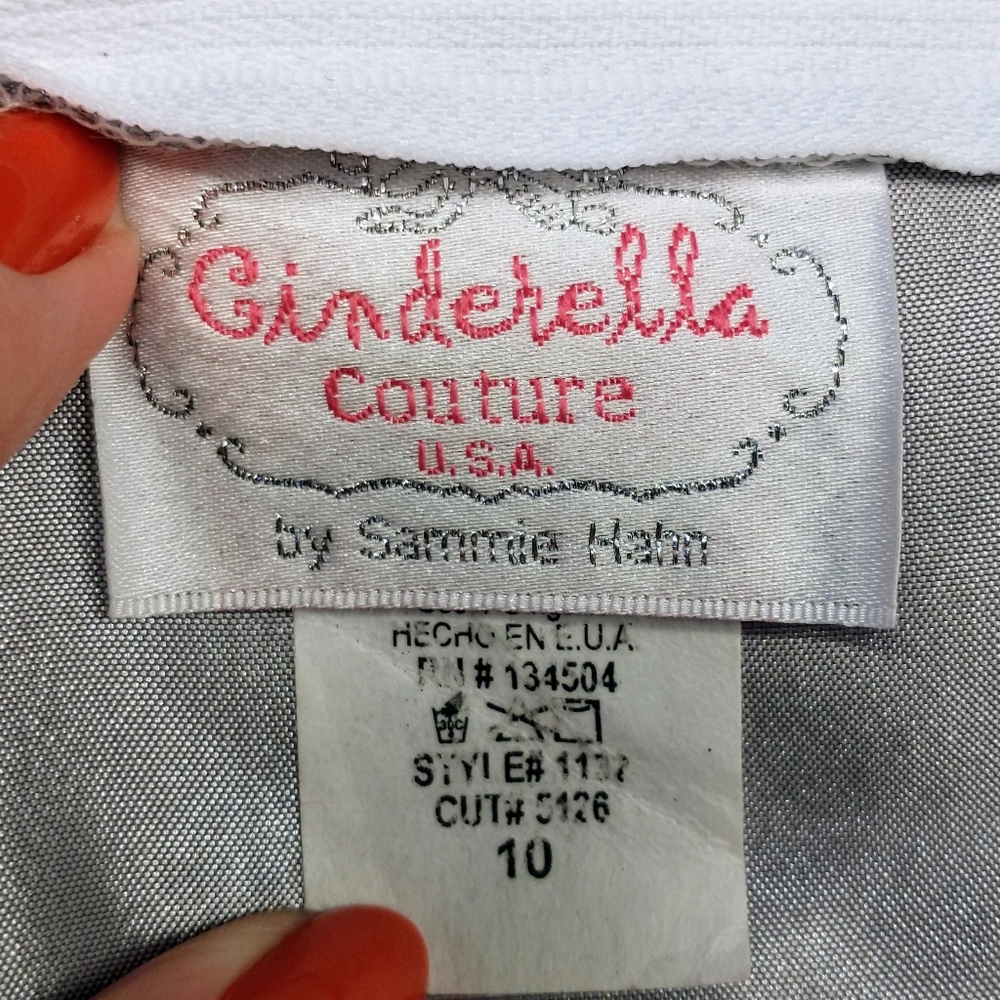 Girl's Cinderella Couture Silver Blue Lace Sleeveless Formal Dress Size 10 - Picture 6 of 12